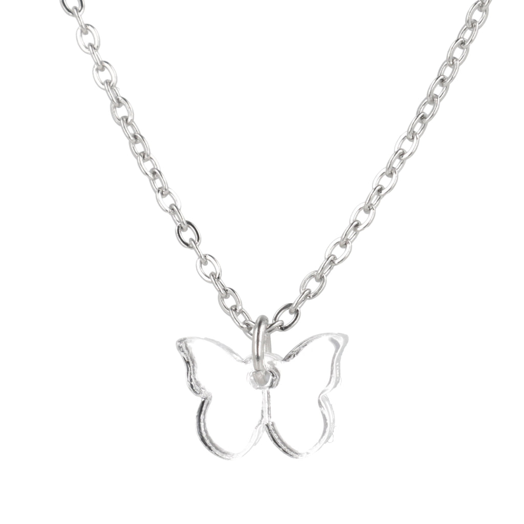 You're my Butterfly, Sugar Baby Necklace (Silver Mirror) - Sour Cherry