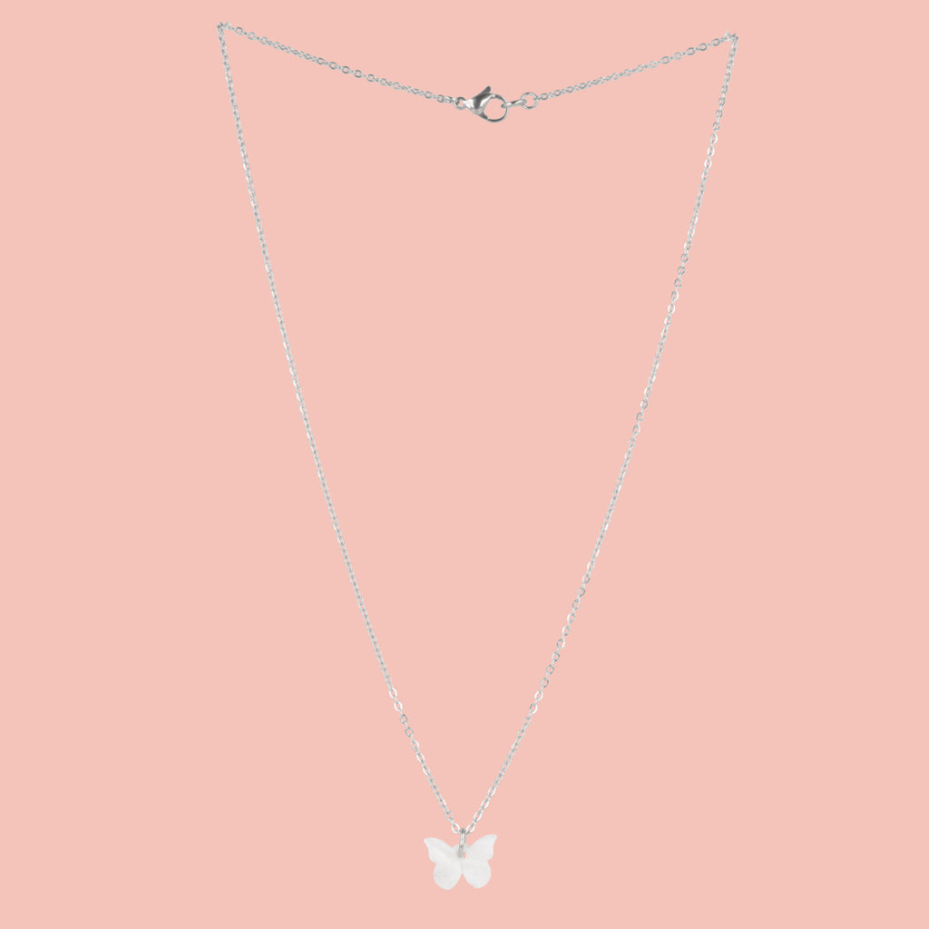 You're My Butterfly, Sugar Baby Necklace (White Marble) - Sour Cherry