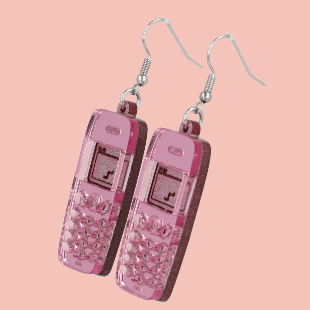 Call Me, Beep Me! Earrings - Sour Cherry