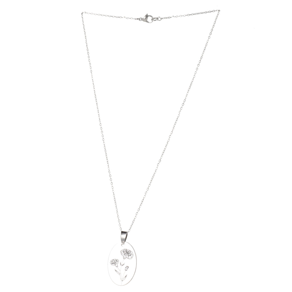 January Birth Flower Necklace - Carnation - Sour Cherry