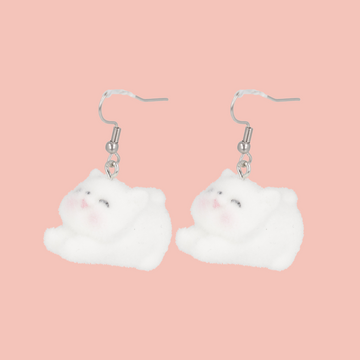 Check Meow-t Cat Earrings - Sour Cherry
