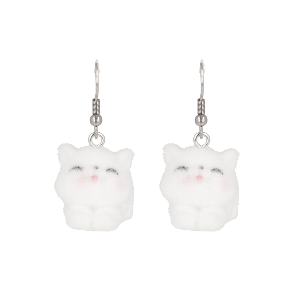 Check Meow-t Cat Earrings - Sour Cherry