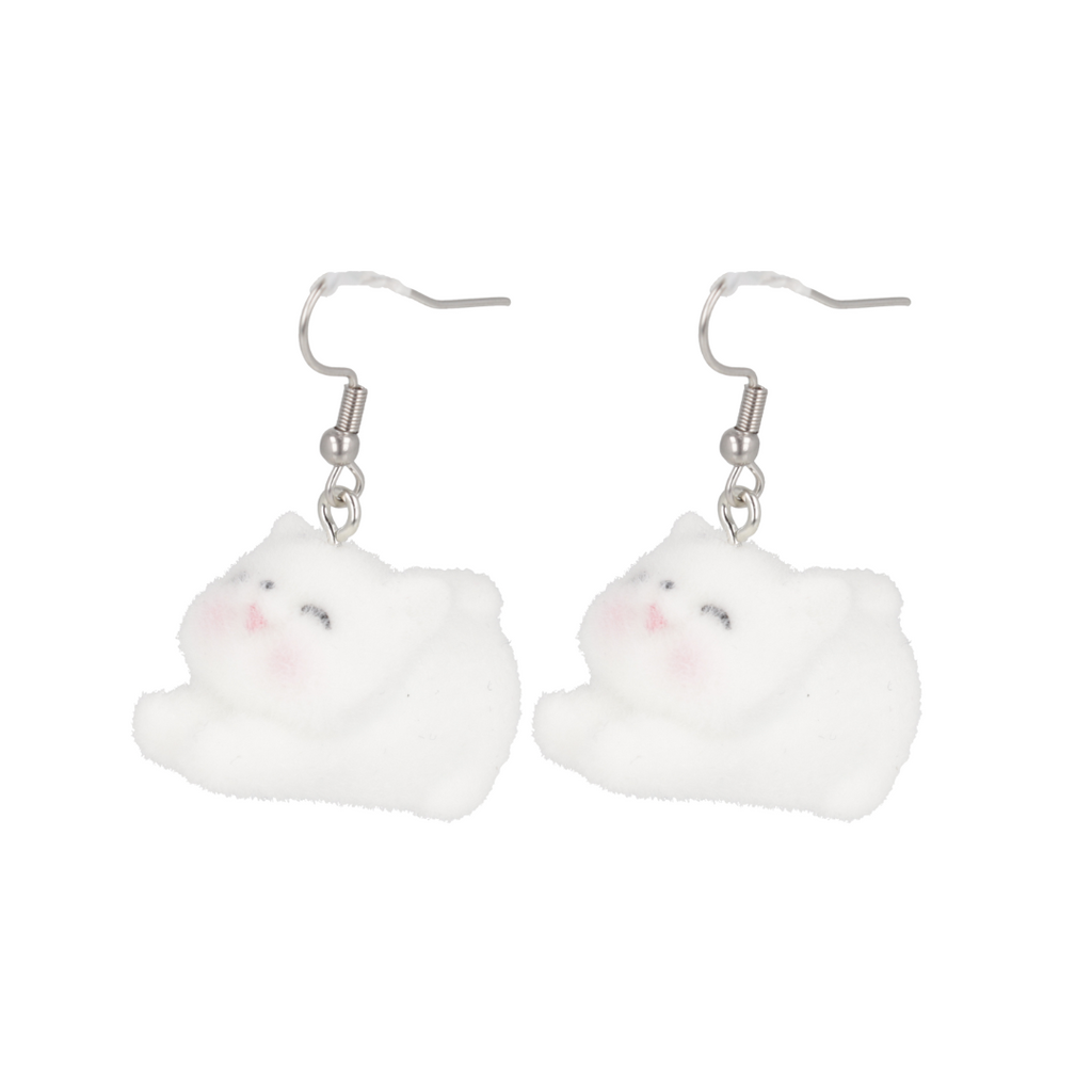 Check Meow-t Cat Earrings - Sour Cherry