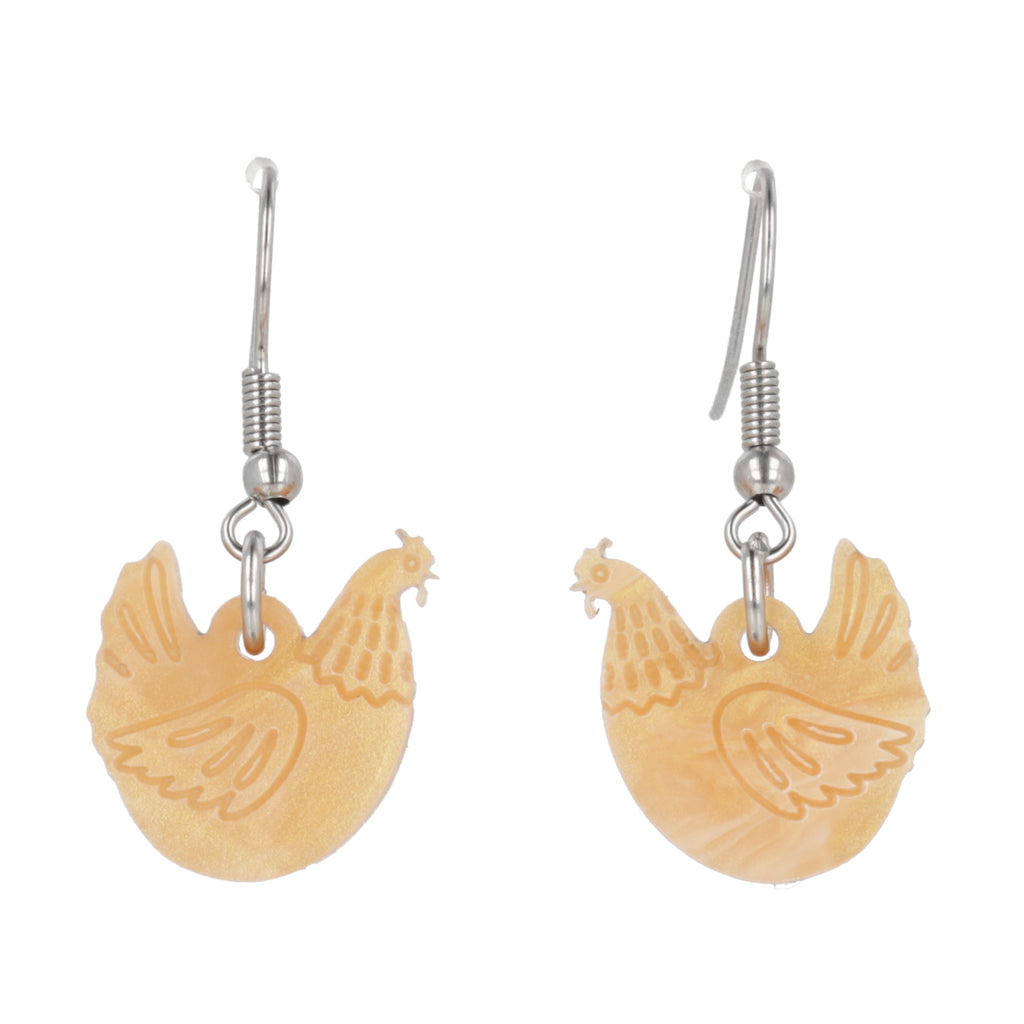 U OK Hen? Chicken Earrings - Sour Cherry