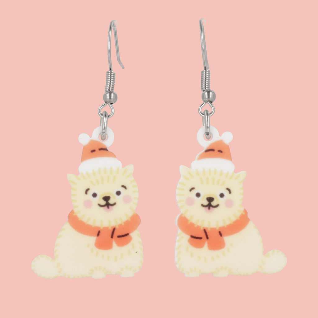 Santa Paws Earrings - Sour Cherry