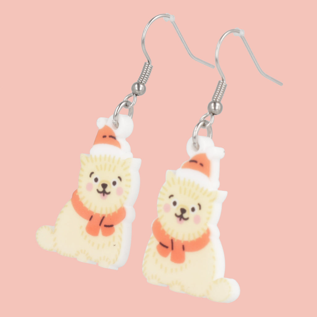 Santa Paws Earrings - Sour Cherry