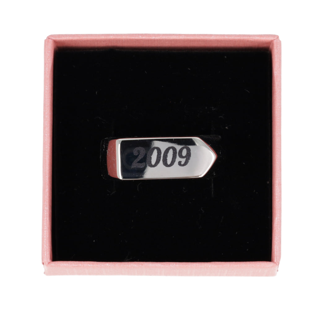 Chunky Customisable Birth Year Ring - Sour Cherry