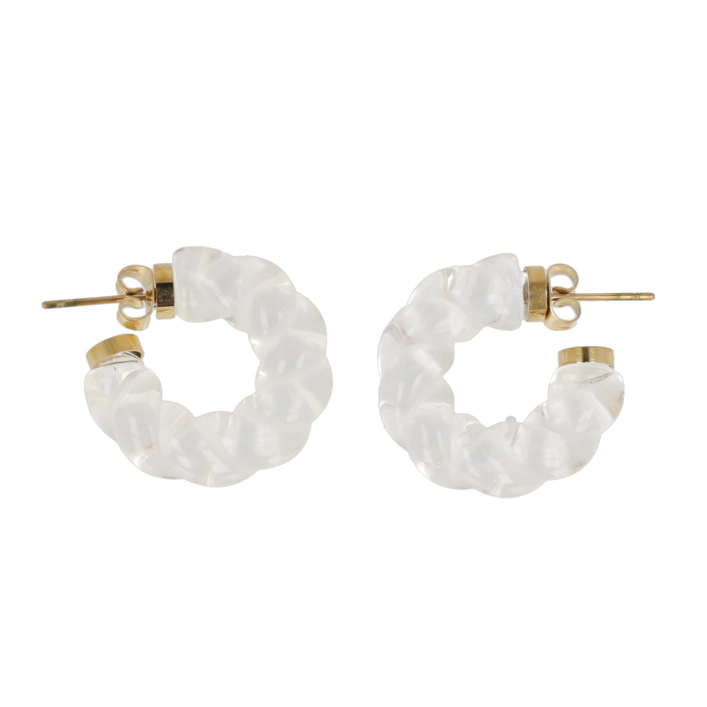 Clear Twist Hoop Earrings - Sour Cherry