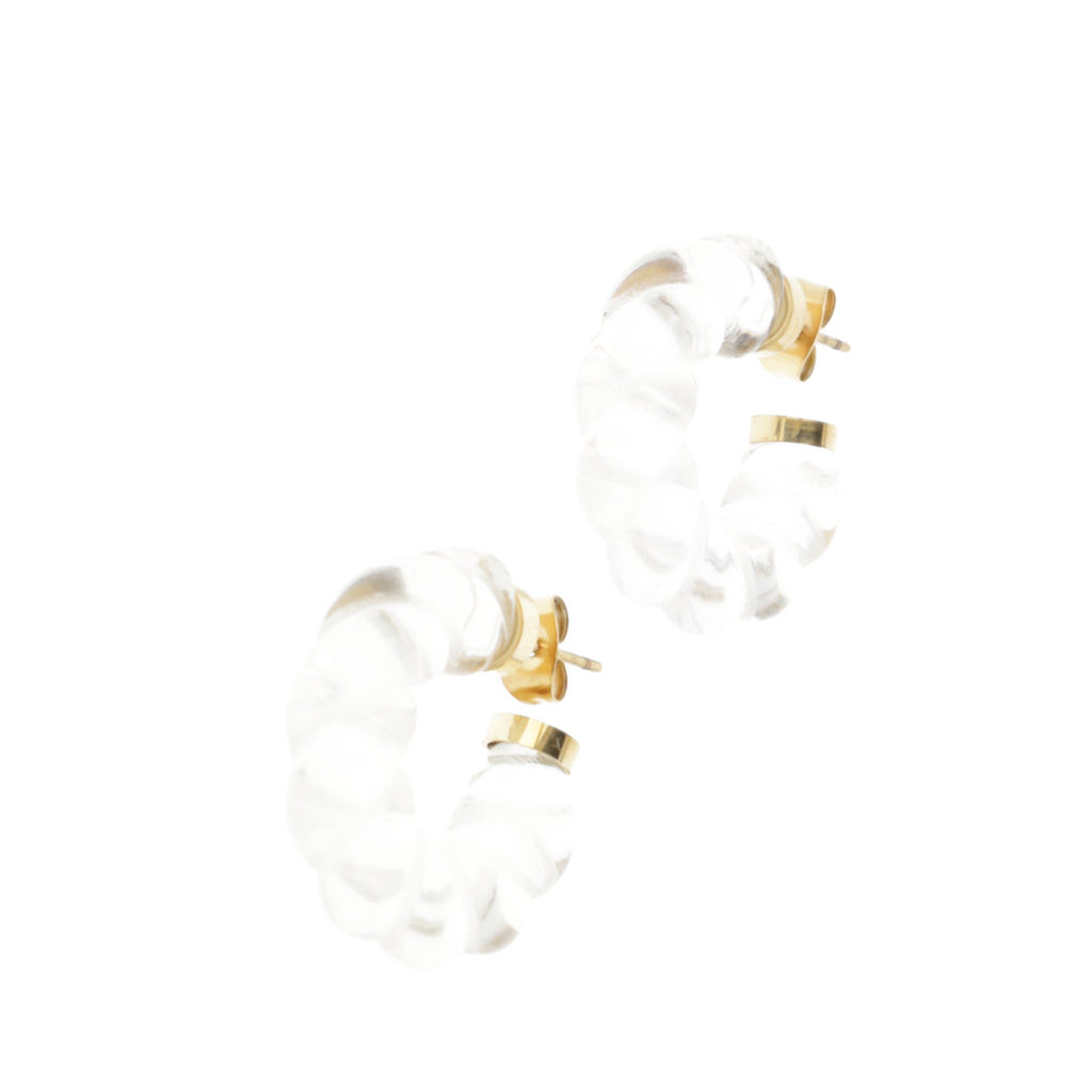 Clear Twist Hoop Earrings - Sour Cherry