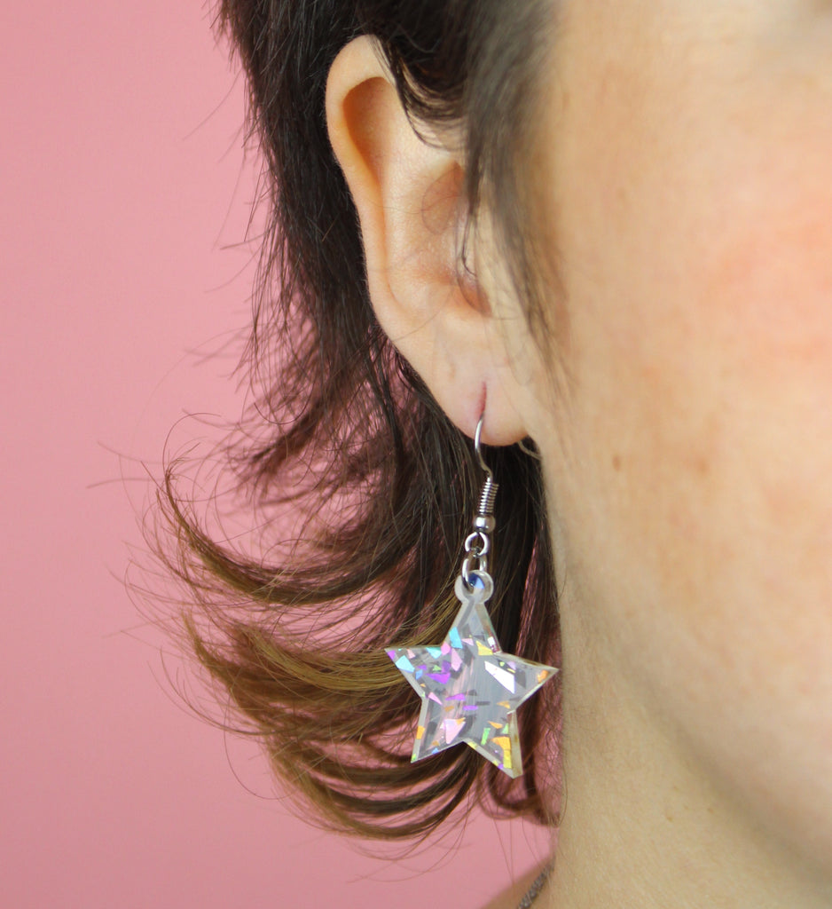 Confetti Stars are Blind Earrings - Sour Cherry