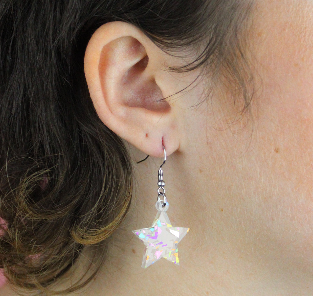 Confetti Stars are Blind Earrings - Sour Cherry