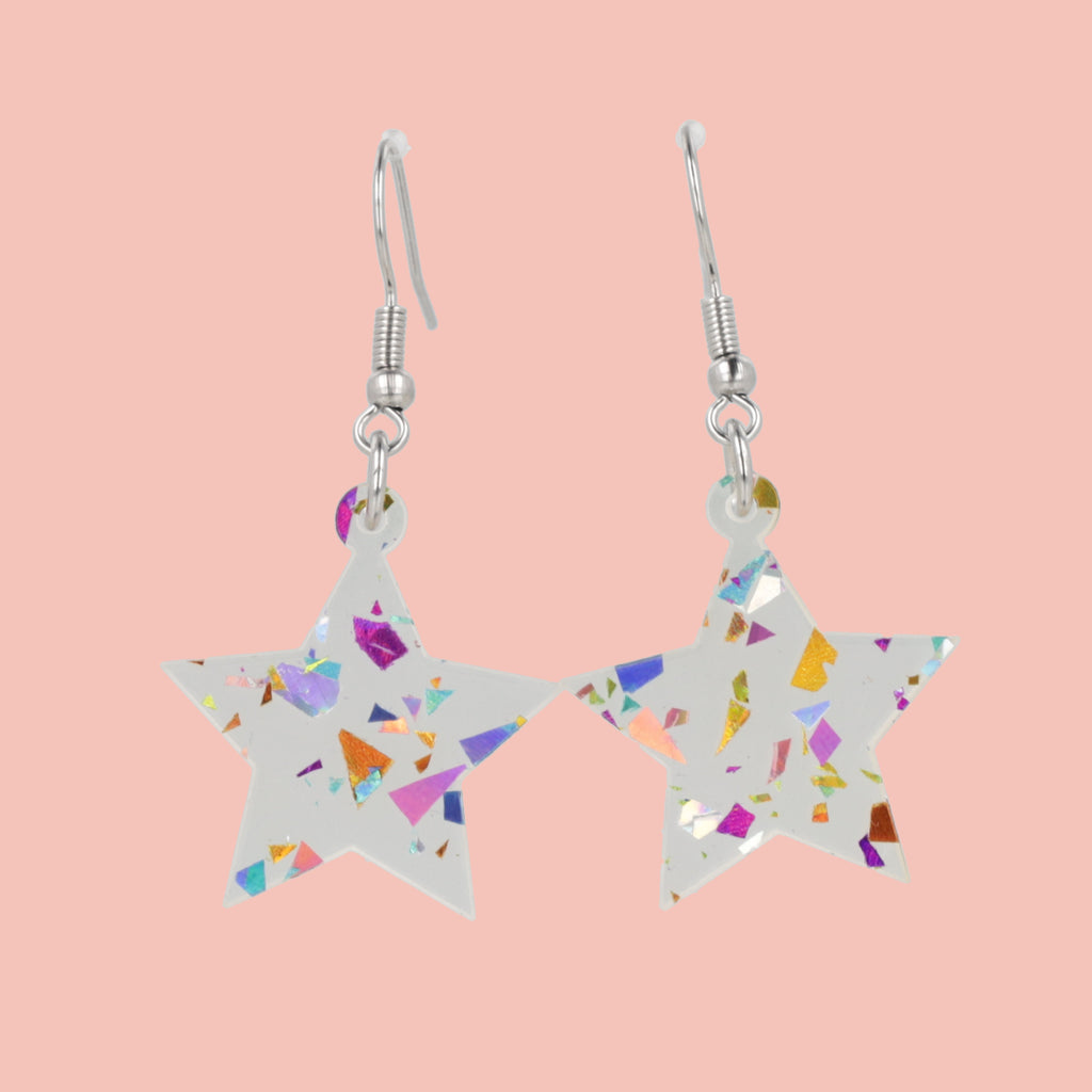 Confetti Stars are Blind Earrings - Sour Cherry