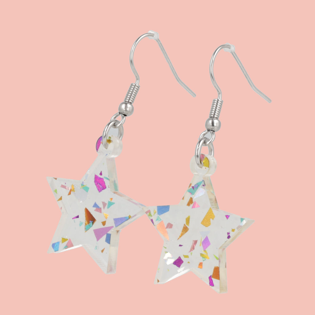 Confetti Stars are Blind Earrings - Sour Cherry
