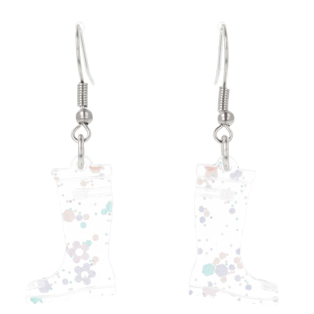 Confetti Wellies Earrings - Sour Cherry