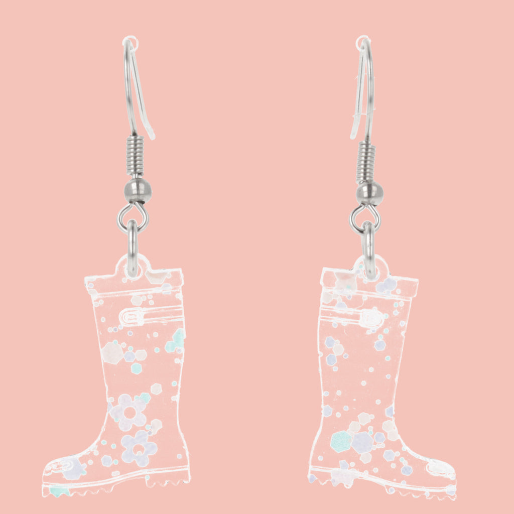Confetti Wellies Earrings - Sour Cherry
