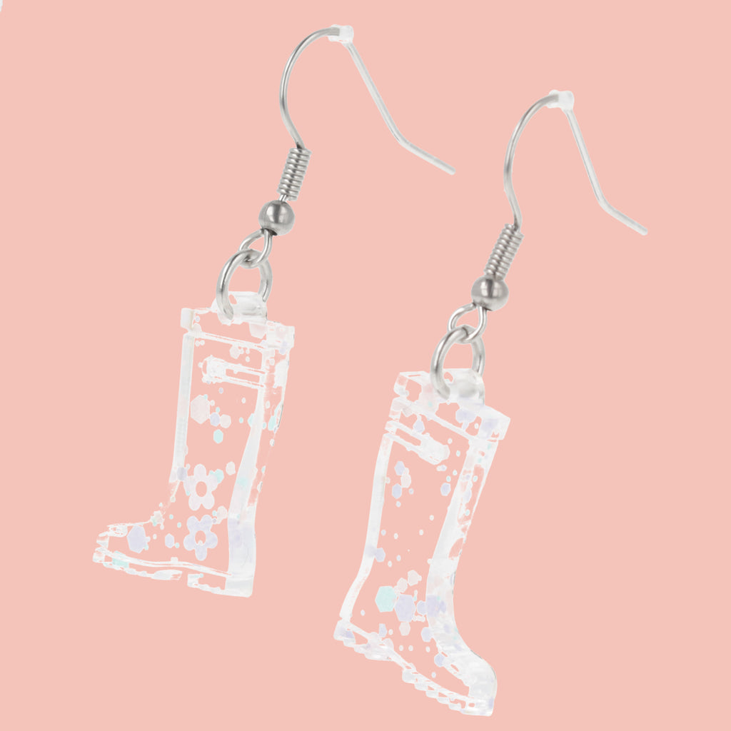 Confetti Wellies Earrings - Sour Cherry