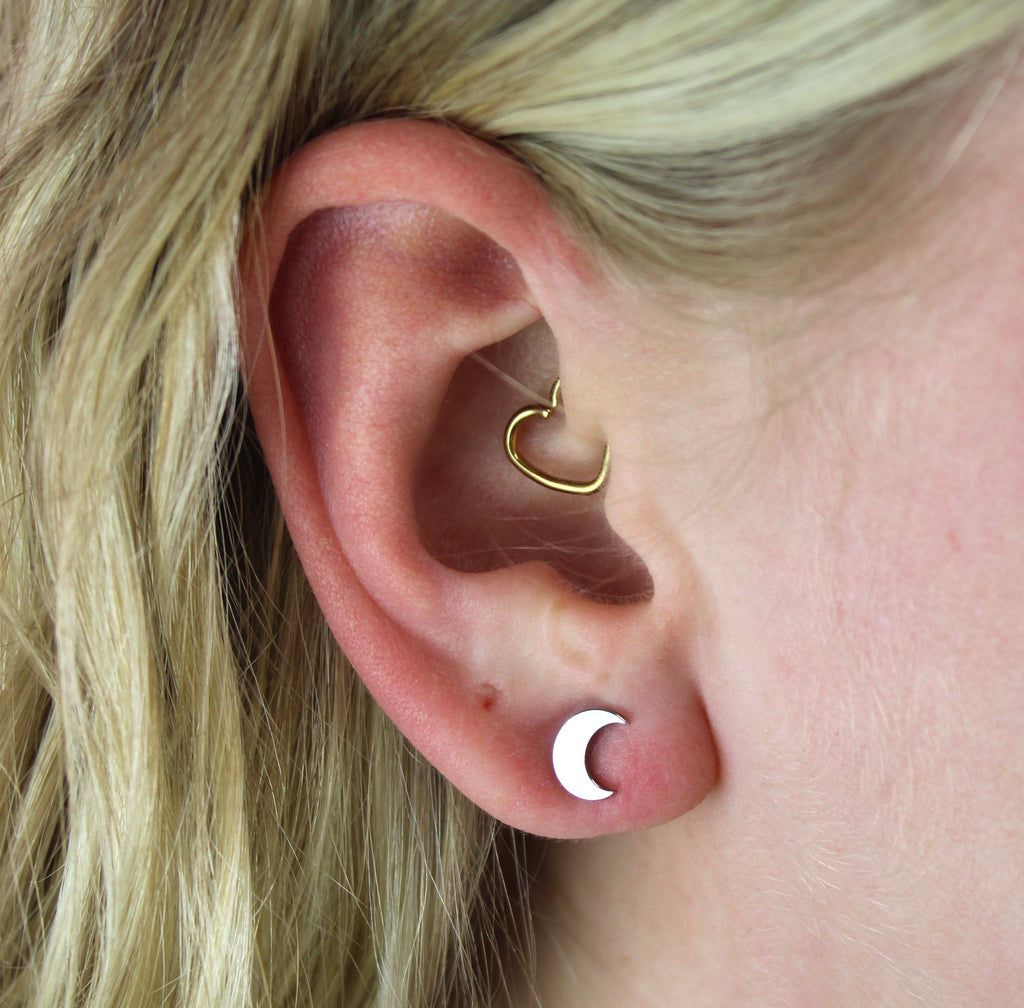 Moon Stud Earrings - Sour Cherry