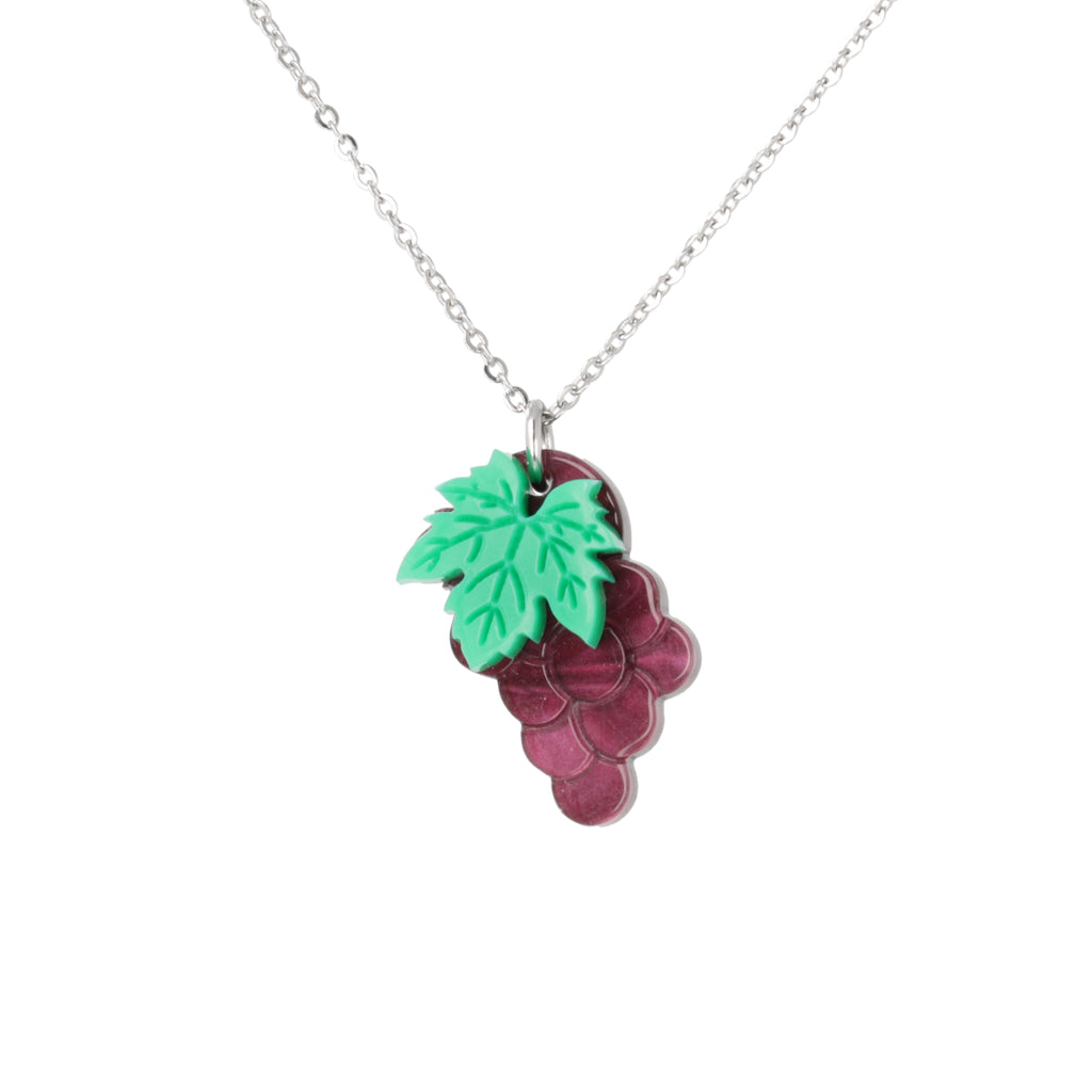 Purple Grapes Necklace (Marble) - Sour Cherry