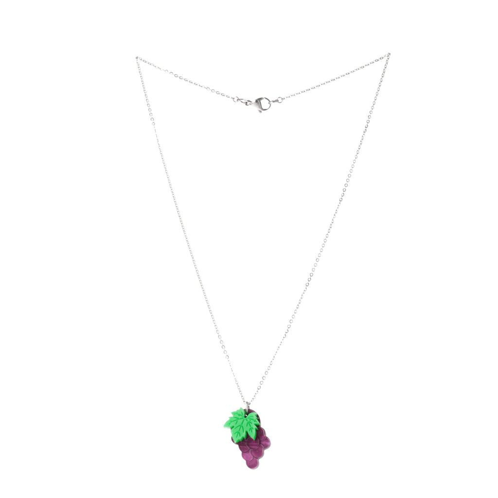 necklace featuring purple marble acrylic grapes pendant