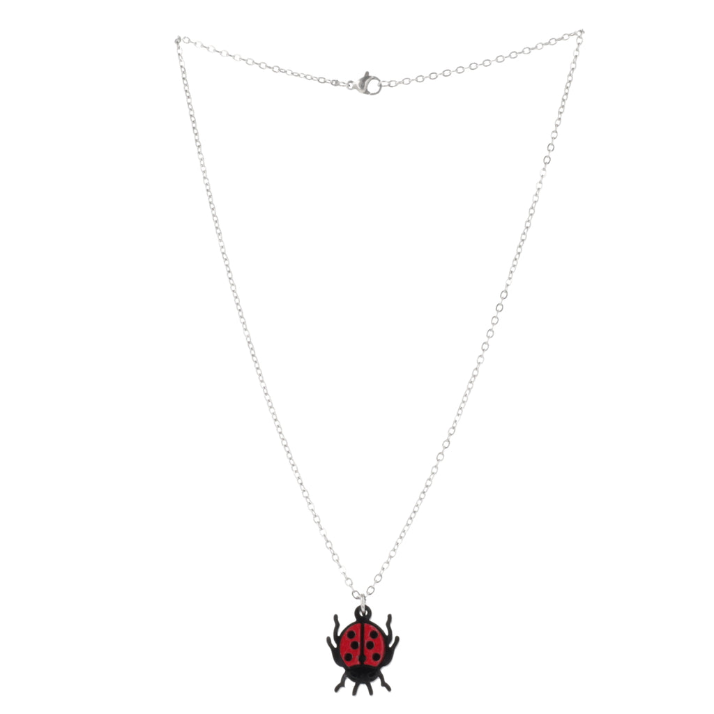 Dotty For You Ladybird Necklace - Shimmer Red - Sour Cherry