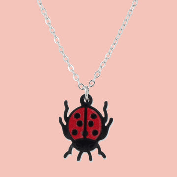 Dotty For You Ladybird Necklace - Shimmer Red - Sour Cherry