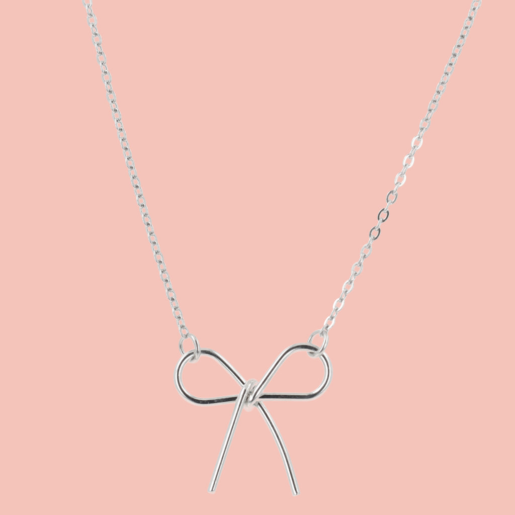 Delicate Bow Necklace - Sour Cherry