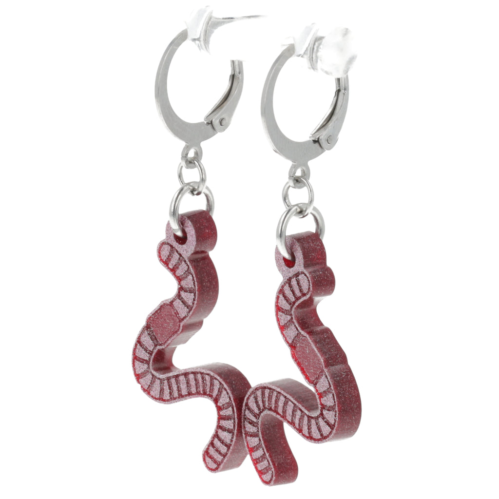 Do The Worm Huggie Hoop Earrings - Sour Cherry