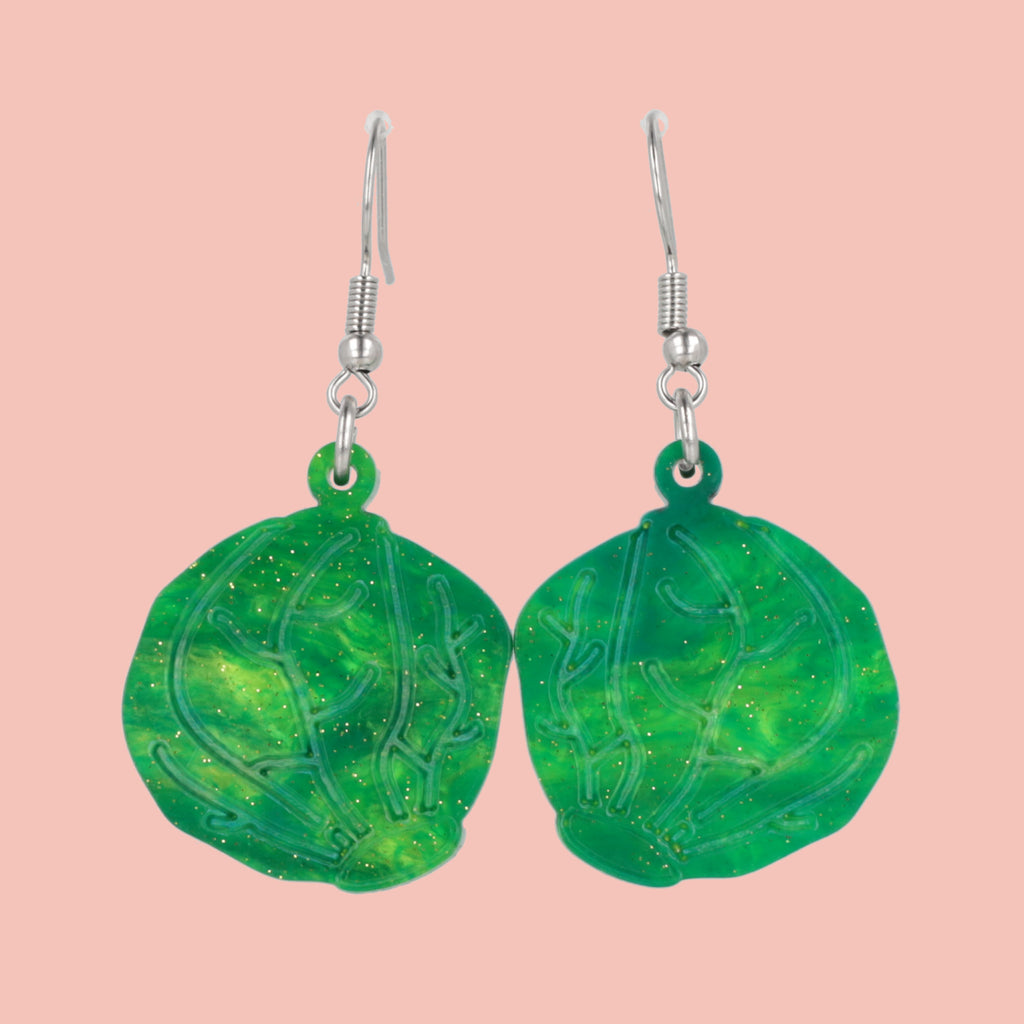 Everyday I'm Brusseling Sprout Earrings - Sour Cherry