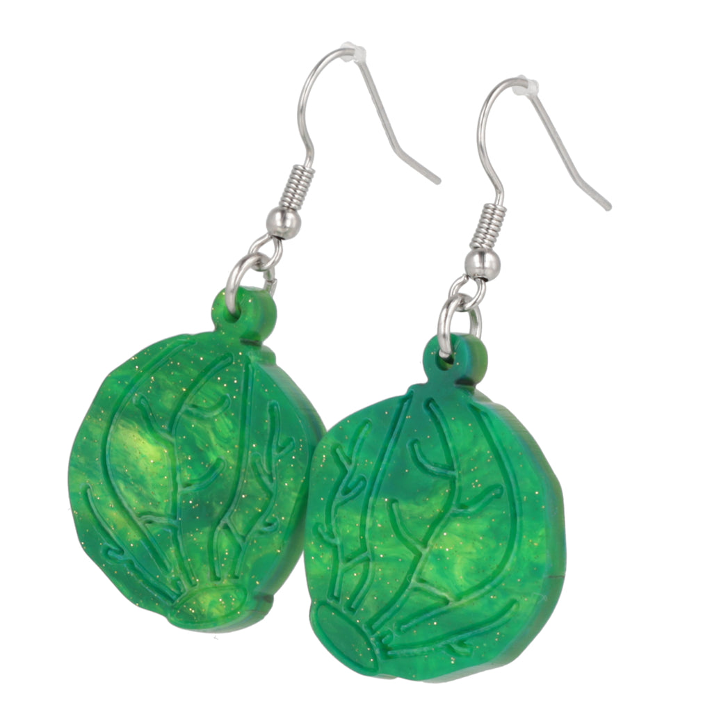 Everyday I'm Brusseling Sprout Earrings - Sour Cherry