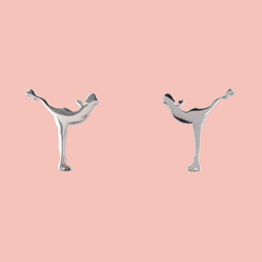 On Thin Ice Figure Skating Stud Earrings - Sour Cherry