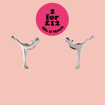 On Thin Ice Figure Skating Stud Earrings - Sour Cherry