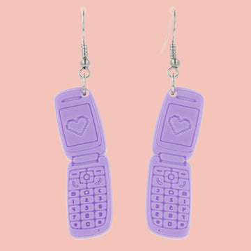 Flip Phone Earrings - Sour Cherry