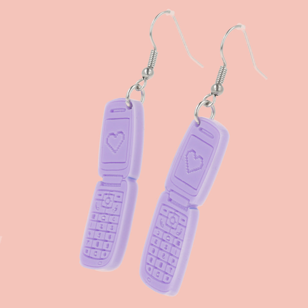 Flip Phone Earrings - Sour Cherry