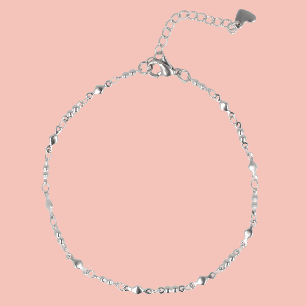 Beaded Diamond Anklet - Sour Cherry