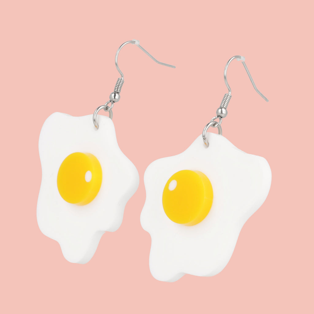 Fried Egg Earrings - Sour Cherry