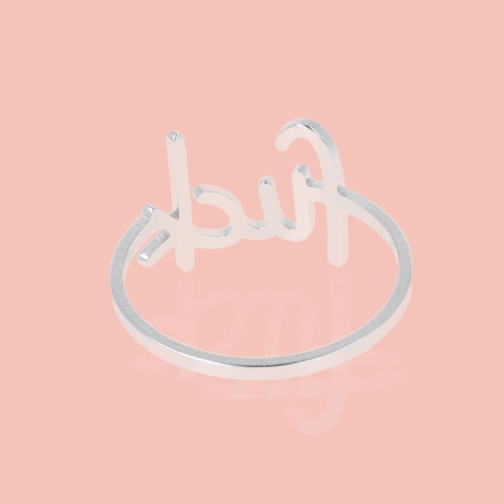 titanium ring with the word f*ck imprited on the front