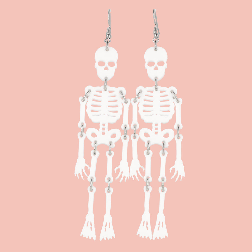 Funny Bones Skeleton Earrings - Sour Cherry