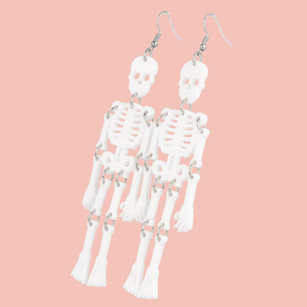 Funny Bones Skeleton Earrings - Sour Cherry