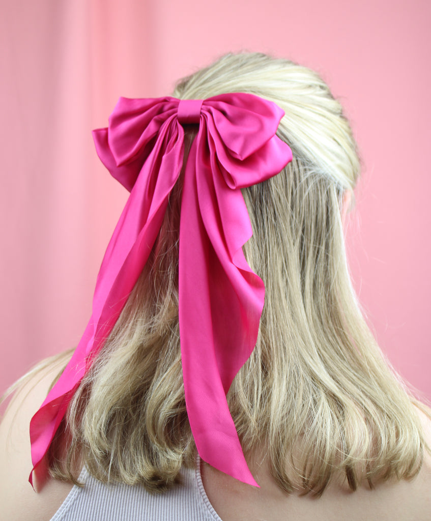 The Bigger The Bow Hair Clip - Fuchsia - Sour Cherry