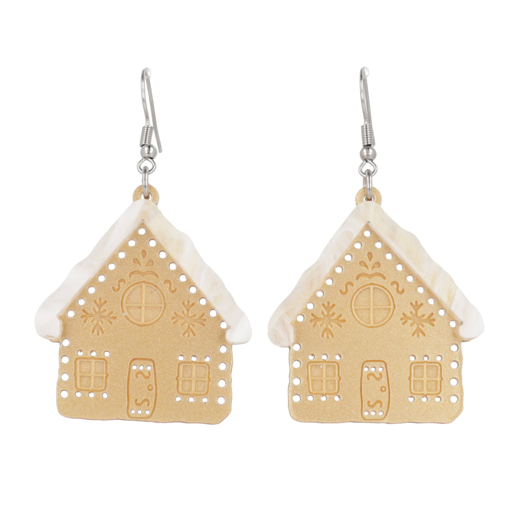 Gingerbread House Earrings - Sour Cherry