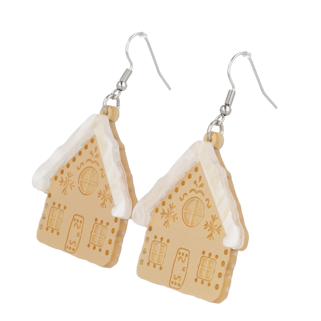 Gingerbread House Earrings - Sour Cherry