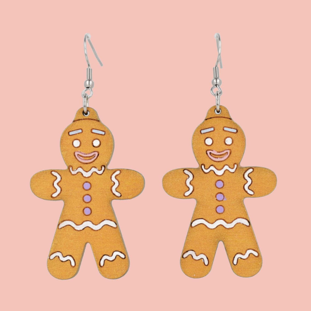Gingerbread Man Earrings - Sour Cherry