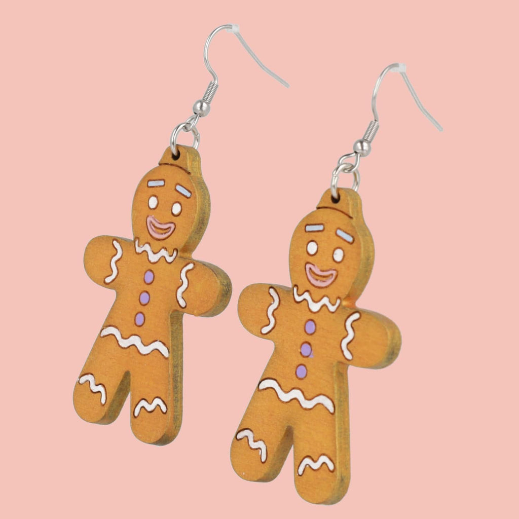 Gingerbread Man Earrings - Sour Cherry