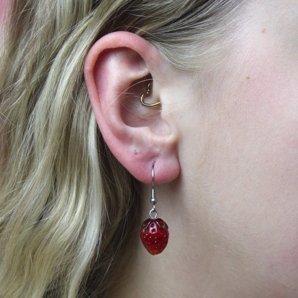 Would Ya Like A Strawberry? Earrings - Sour Cherry
