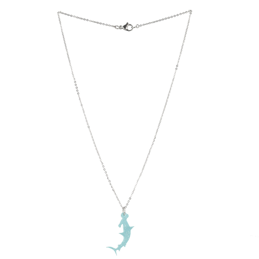 Hammer Time! Glitter Hammerhead Shark Necklace - Sour Cherry
