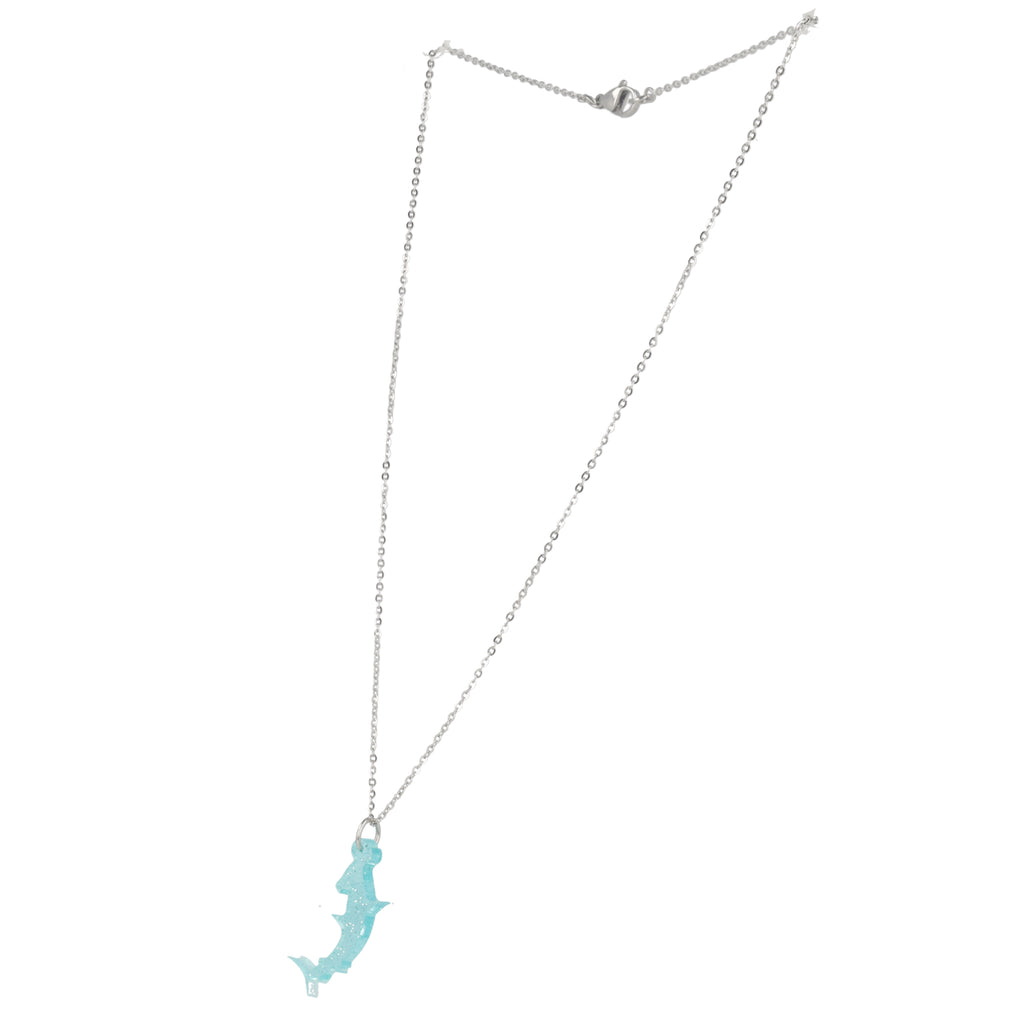 Hammer Time! Glitter Hammerhead Shark Necklace - Sour Cherry