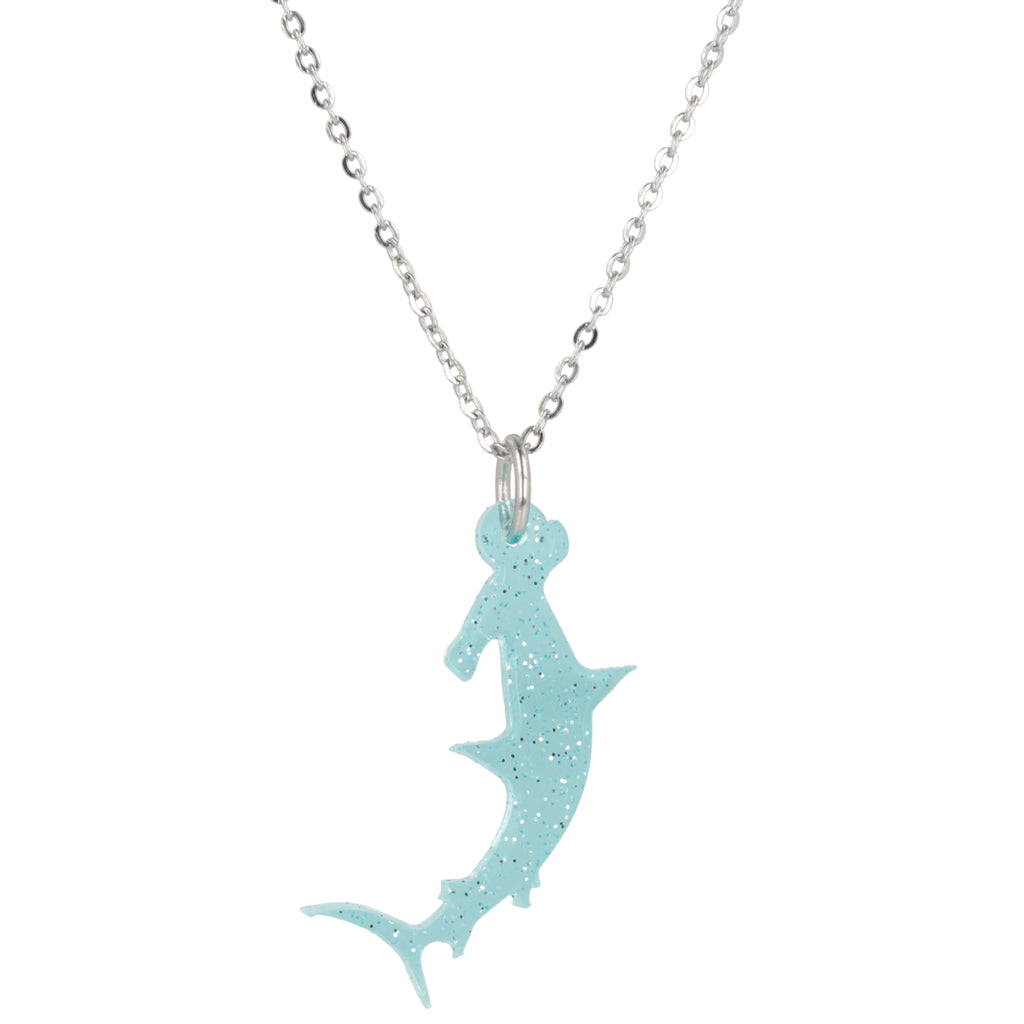 Hammer Time! Glitter Hammerhead Shark Necklace - Sour Cherry