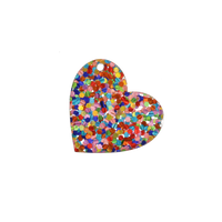 Glitter Rainbow Heart Charm