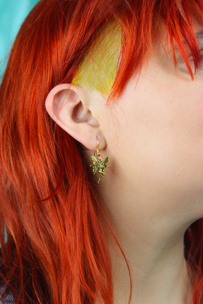 Fairy Earrings (Gold Plated) - Sour Cherry