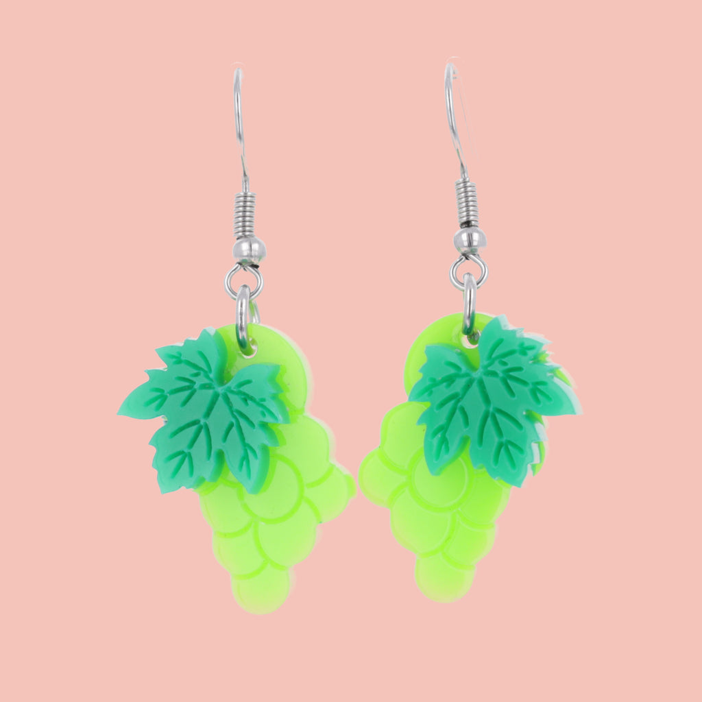 Green Grapes Earrings - Sour Cherry